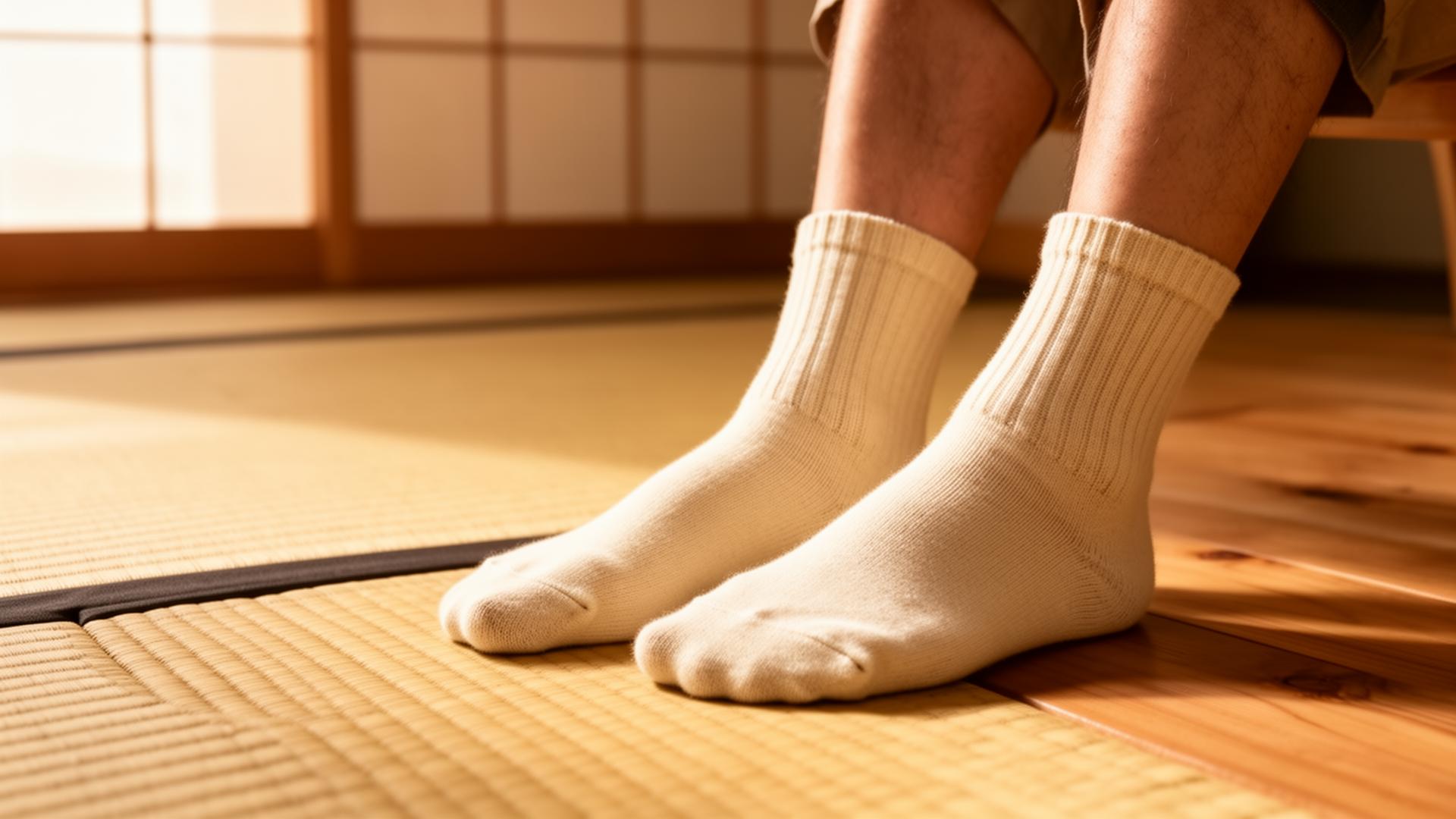 Bamboo socks worn on tatami